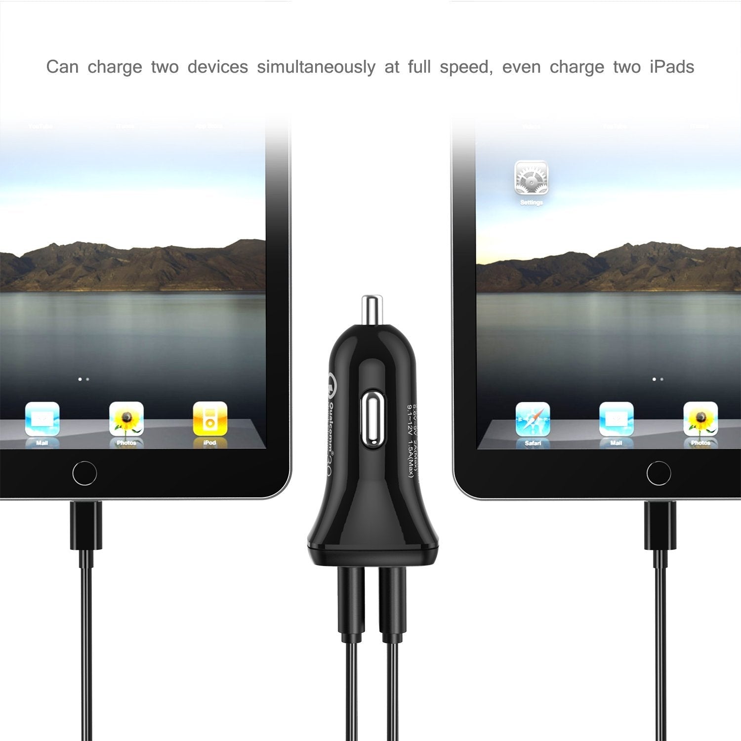 CHOETECH C0051 Quick Charge 3.0 Car Charger with dual USB ports for fast charging in vehicles.